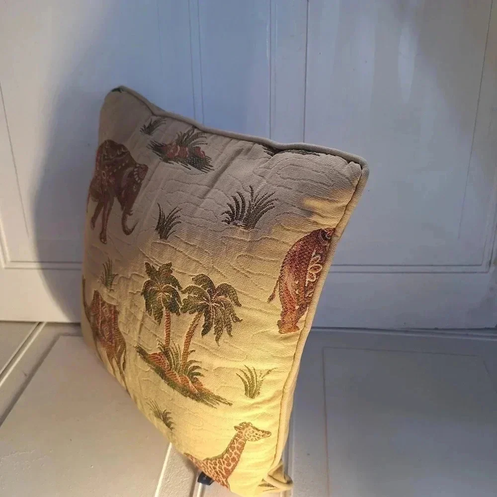 Ashford Court Brown Middle Eastern Camel/Elephant Theme Decorative Throw Pillow